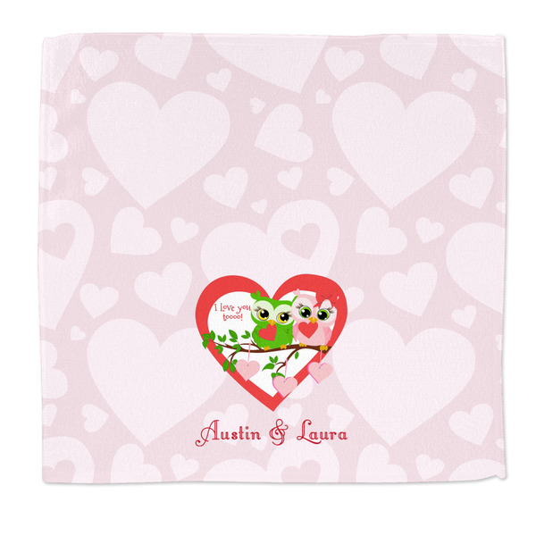 Custom Valentine Owls Microfiber Dish Rag (Personalized)