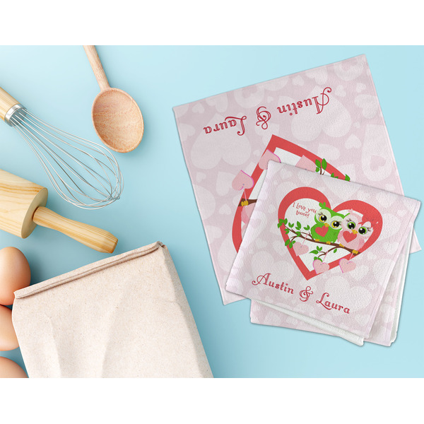 Valentine Owls Microfiber Dish Rag - LIFESTYLE