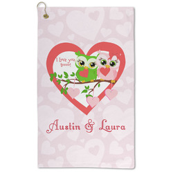 Valentine Owls Microfiber Golf Towel (Personalized)