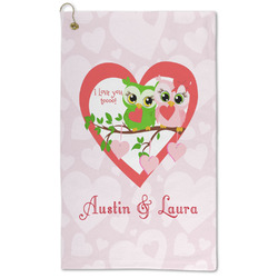 Valentine Owls Microfiber Golf Towel (Personalized)
