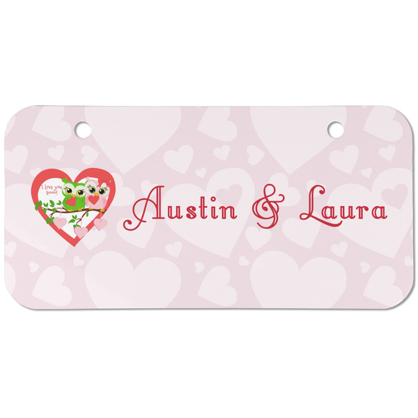 Custom Valentine Owls Mini/Bicycle License Plate (2 Holes) (Personalized)