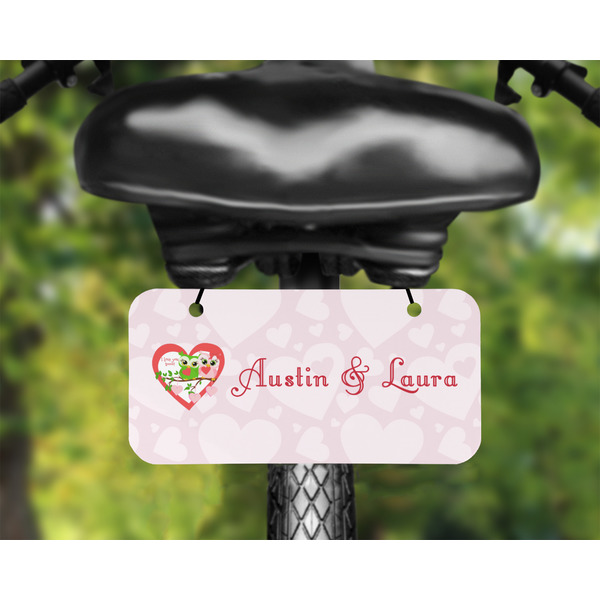 Valentine Owls Mini License Plate on Bicycle - LIFESTYLE Two holes
