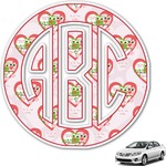 Valentine Owls Monogram Car Decal (Personalized)