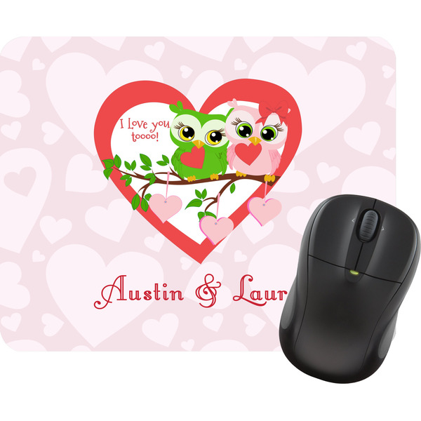 Custom Valentine Owls Rectangular Mouse Pad (Personalized)