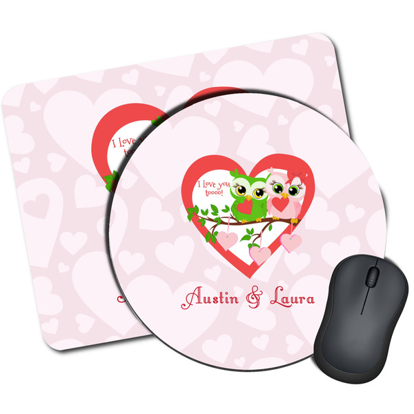 Custom Valentine Owls Mouse Pad (Personalized)