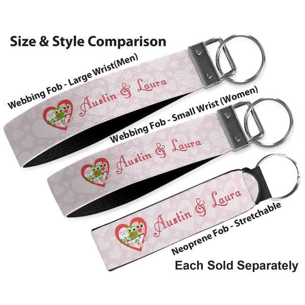 Valentine Owls Multiple Key Ring comparison sizes