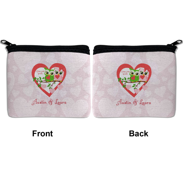 Valentine Owls Neoprene Coin Purse - Front & Back (APPROVAL)