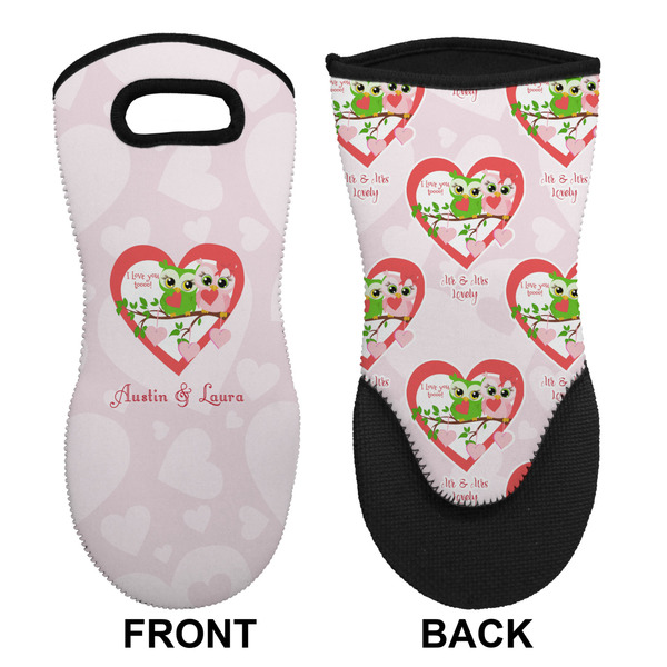 Valentine Owls Neoprene Oven Mitt (Front & Back)