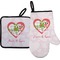 Valentine Owls Oven Mitt & Pot Holder Set w/ Couple's Names