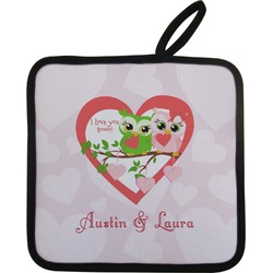 Valentine Owls Pot Holder w/ Couple's Names