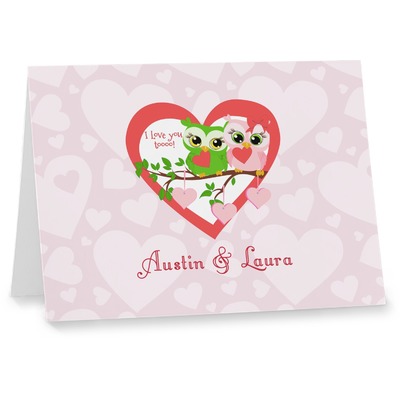 Valentine Owls Note cards (Personalized)