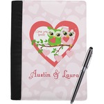 Valentine Owls Notebook Padfolio - Large w/ Couple's Names
