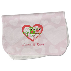 Valentine Owls Burp Cloth - Fleece w/ Couple's Names