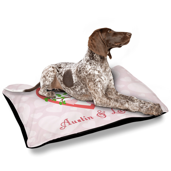 Valentine Owls Outdoor Dog Beds - Large - IN CONTEXT