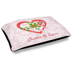 Valentine Owls Outdoor Dog Bed - Large (Personalized)