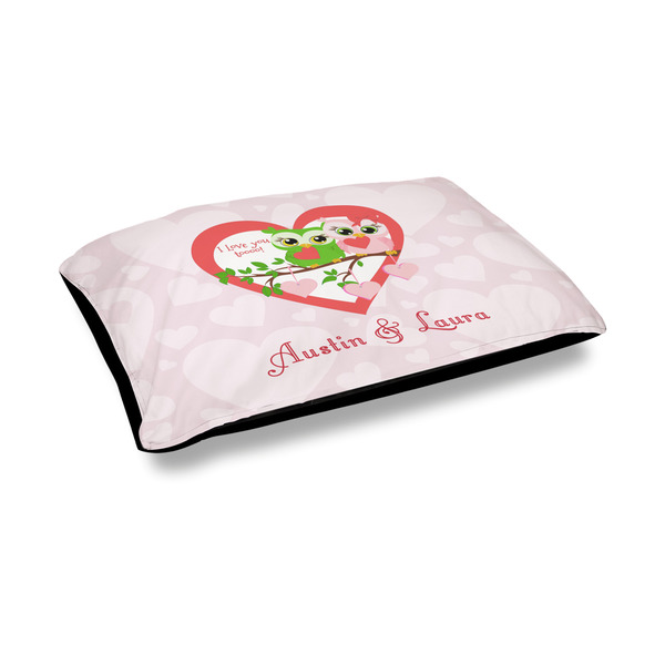 Custom Valentine Owls Outdoor Dog Bed - Medium (Personalized)