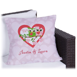 Valentine Owls Outdoor Pillow (Personalized)