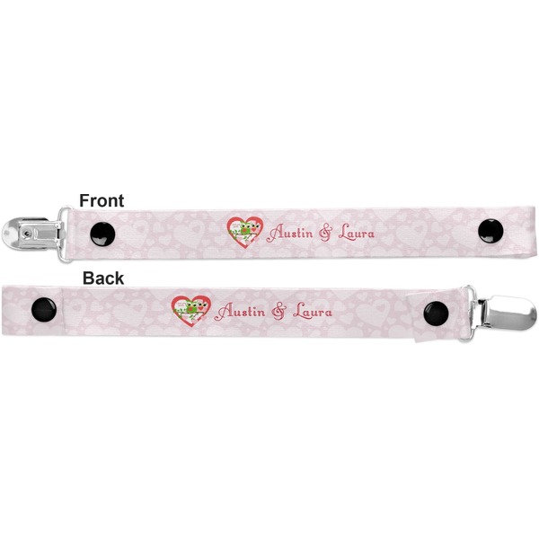 Valentine Owls Pacifier Clip - Front and Back