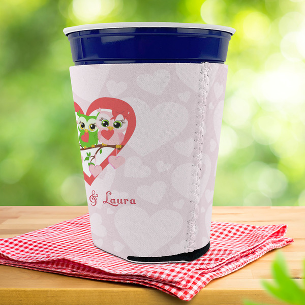 Valentine Owls Party Cup Sleeves - with bottom - Lifestyle