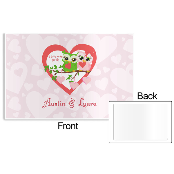 Valentine Owls Disposable Paper Placemat - Front & Back