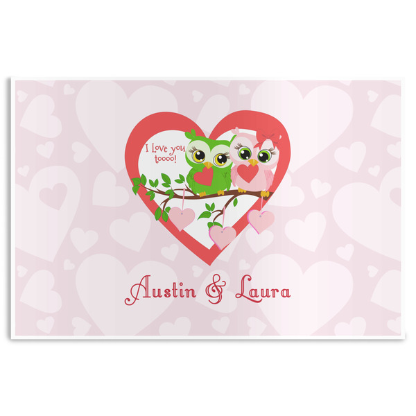 Custom Valentine Owls Disposable Paper Placemats (Personalized)