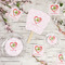 Valentine Owls Party Supplies Combination Image - All items - Plates, Coasters, Fans