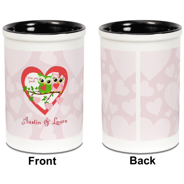 Valentine Owls Pencil Holder - Black - approval