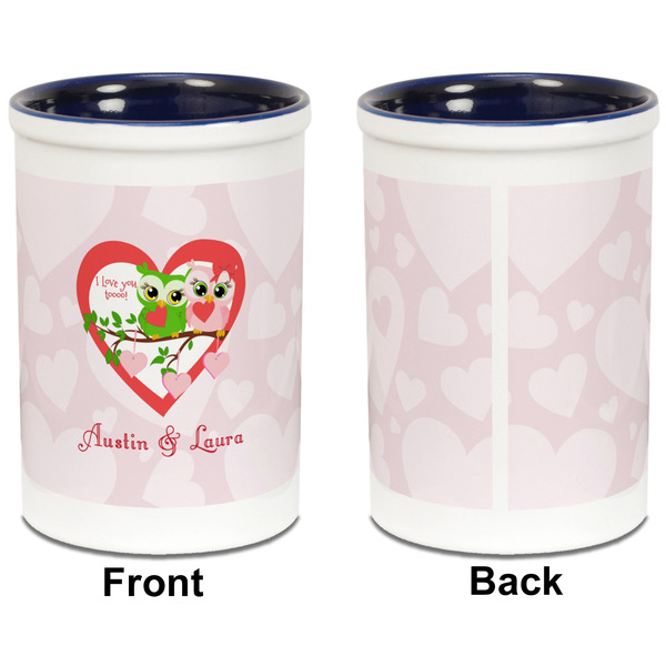 Valentine Owls Pencil Holder - Blue - approval