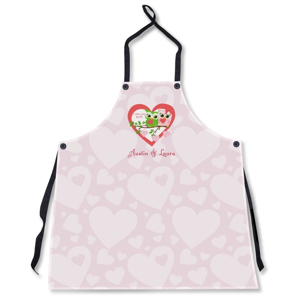 Custom Valentine Owls Apron Without Pockets w/ Couple's Names