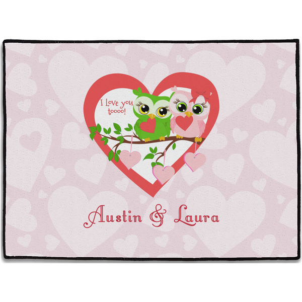 Custom Valentine Owls Door Mat - 24"x18" (Personalized)