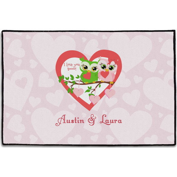 Custom Valentine Owls Door Mat - 36"x24" (Personalized)