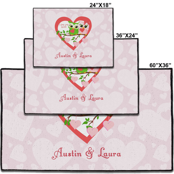 Valentine Owls Personalized Door Mat - Group Parent IMF