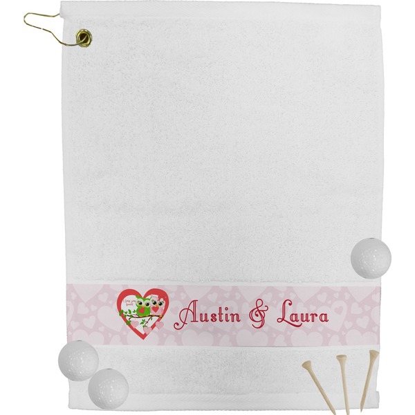 Custom Valentine Owls Golf Bag Towel (Personalized)