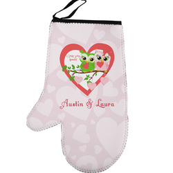 Valentine Owls Left Oven Mitt (Personalized)