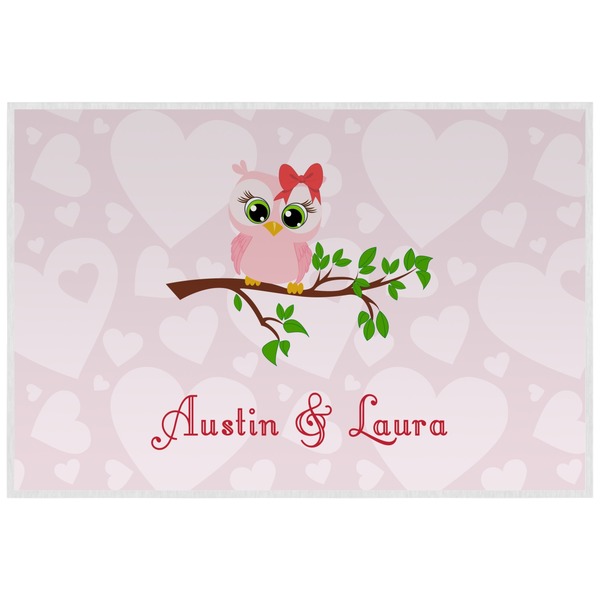 Valentine Owls Personalized Placemat (Back)