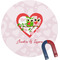 Valentine Owls Round Fridge Magnet (Personalized)