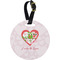 Valentine Owls Personalized Round Luggage Tag
