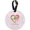 Valentine Owls Plastic Luggage Tag - Round (Personalized)
