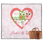 Valentine Owls Outdoor Picnic Blanket (Personalized)