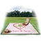 Valentine Owls Picnic Blanket - with Basket Hat and Book - in Use