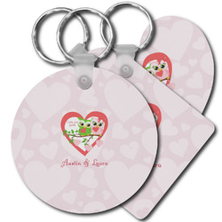 Valentine Owls Plastic Keychains (Personalized)