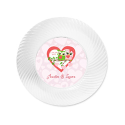 Valentine Owls Plastic Party Appetizer & Dessert Plates - 6" (Personalized)