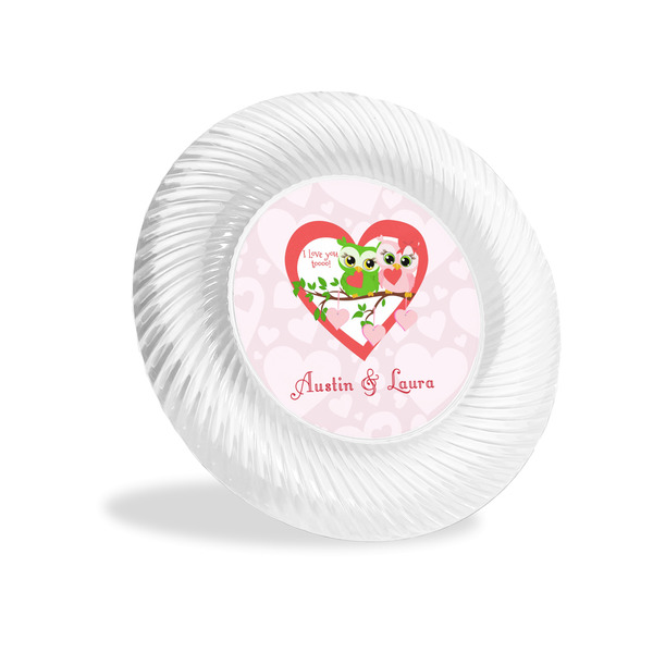 Custom Valentine Owls Plastic Party Appetizer & Dessert Plates - 6" (Personalized)