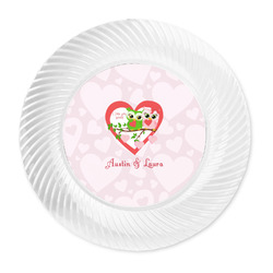 Valentine Owls Plastic Party Dinner Plates - 10" (Personalized)