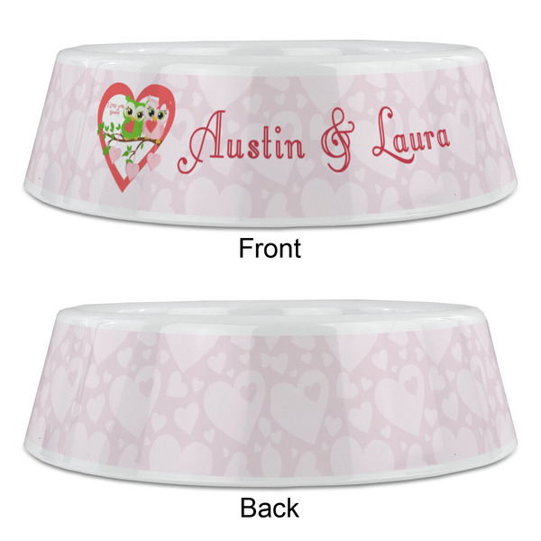 Valentine Owls Plastic Pet Bowls - Large - APPROVAL