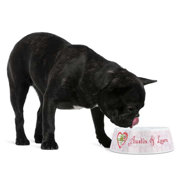 Valentine Owls Plastic Pet Bowls - Medium - LIFESTYLE