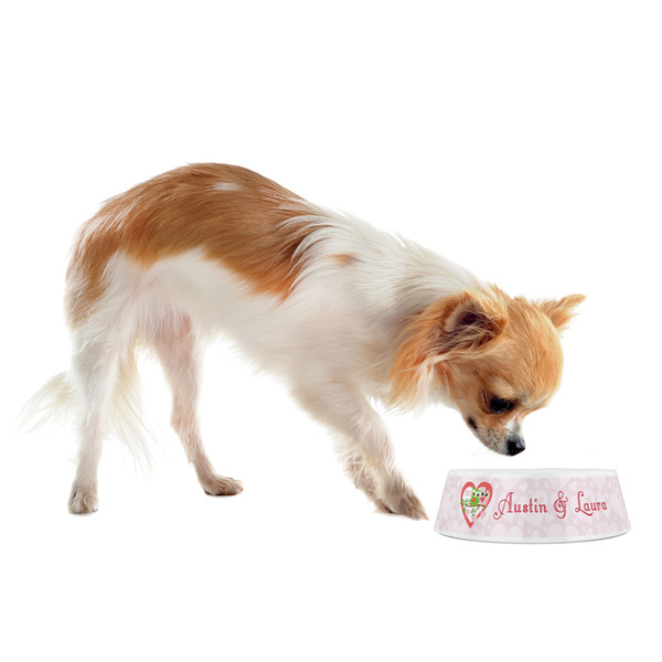 Valentine Owls Plastic Pet Bowls - Small - LIFESTYLE