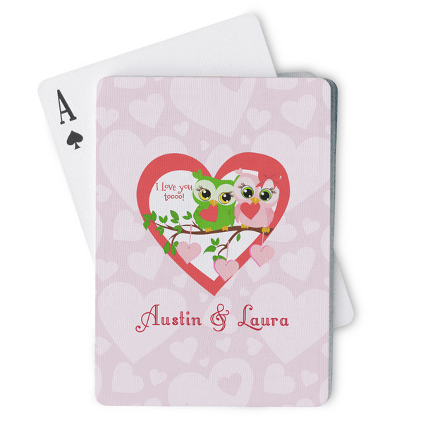 Custom Valentine Owls Playing Cards (Personalized)