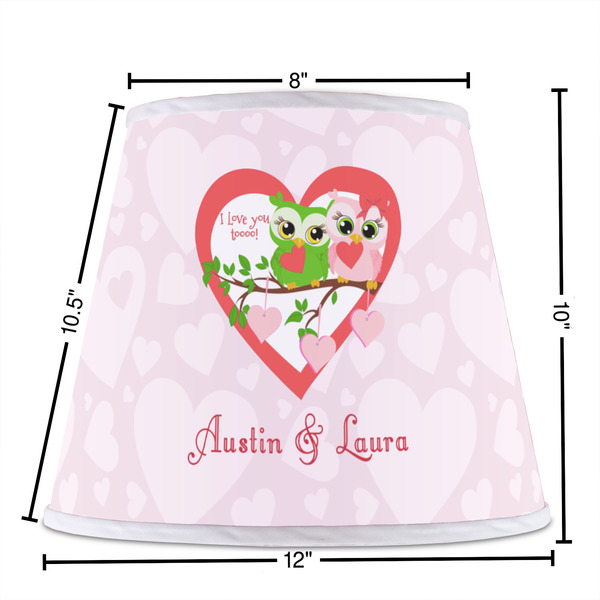 Valentine Owls Poly Film Empire Lampshade - Dimensions