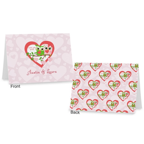 Valentine Owls Postcard - Front and Back